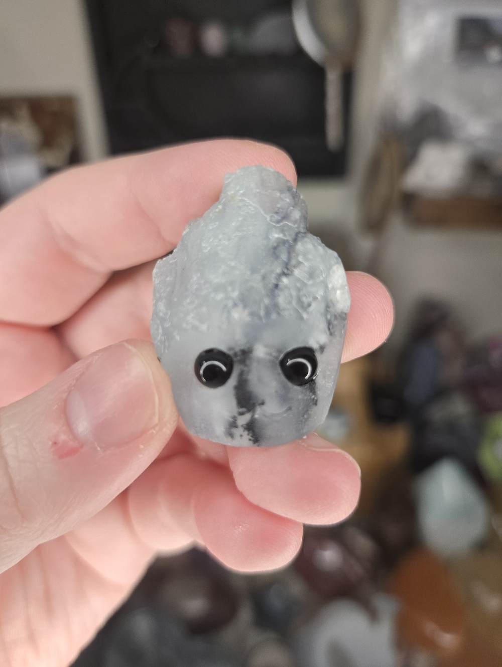 Devil Blue Aquamarine W/ Mica Crystal Buddy